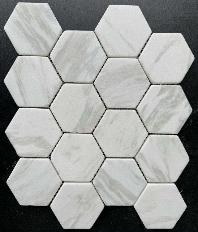 Hexagon Natural White Honed 3 x 3 11.75 x 10.25